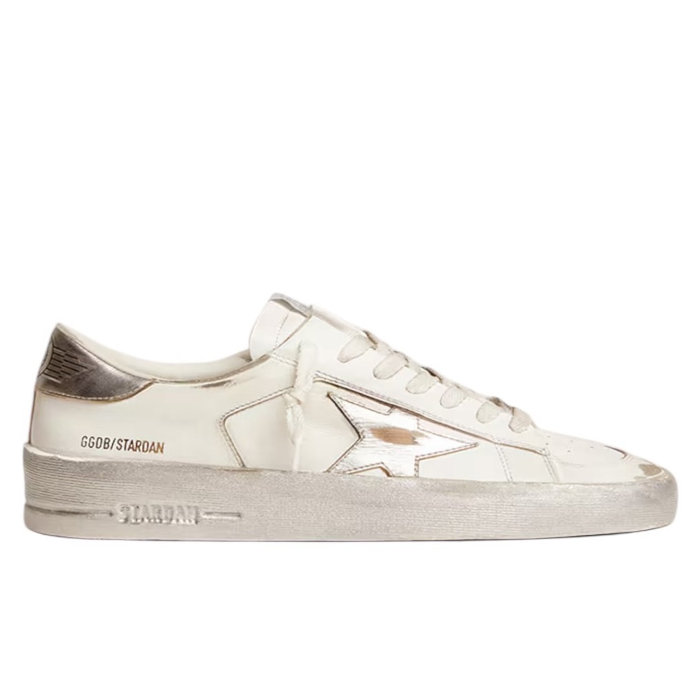 Golden Goose Stardan White Sneakers with Silver Star Accent Sneaker Size 39 NEW